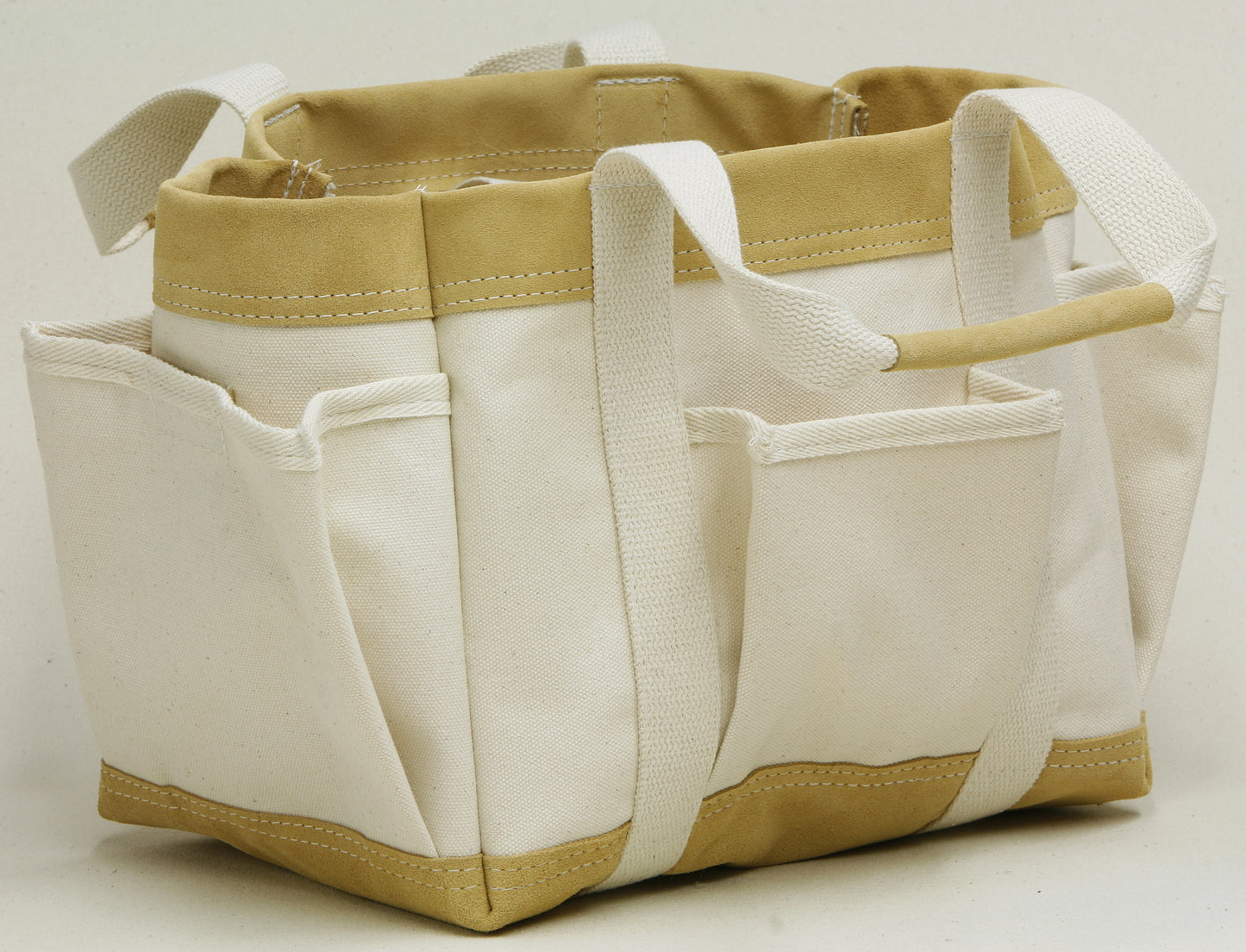 Canvas Utility Tool Bag with Leather Bottom