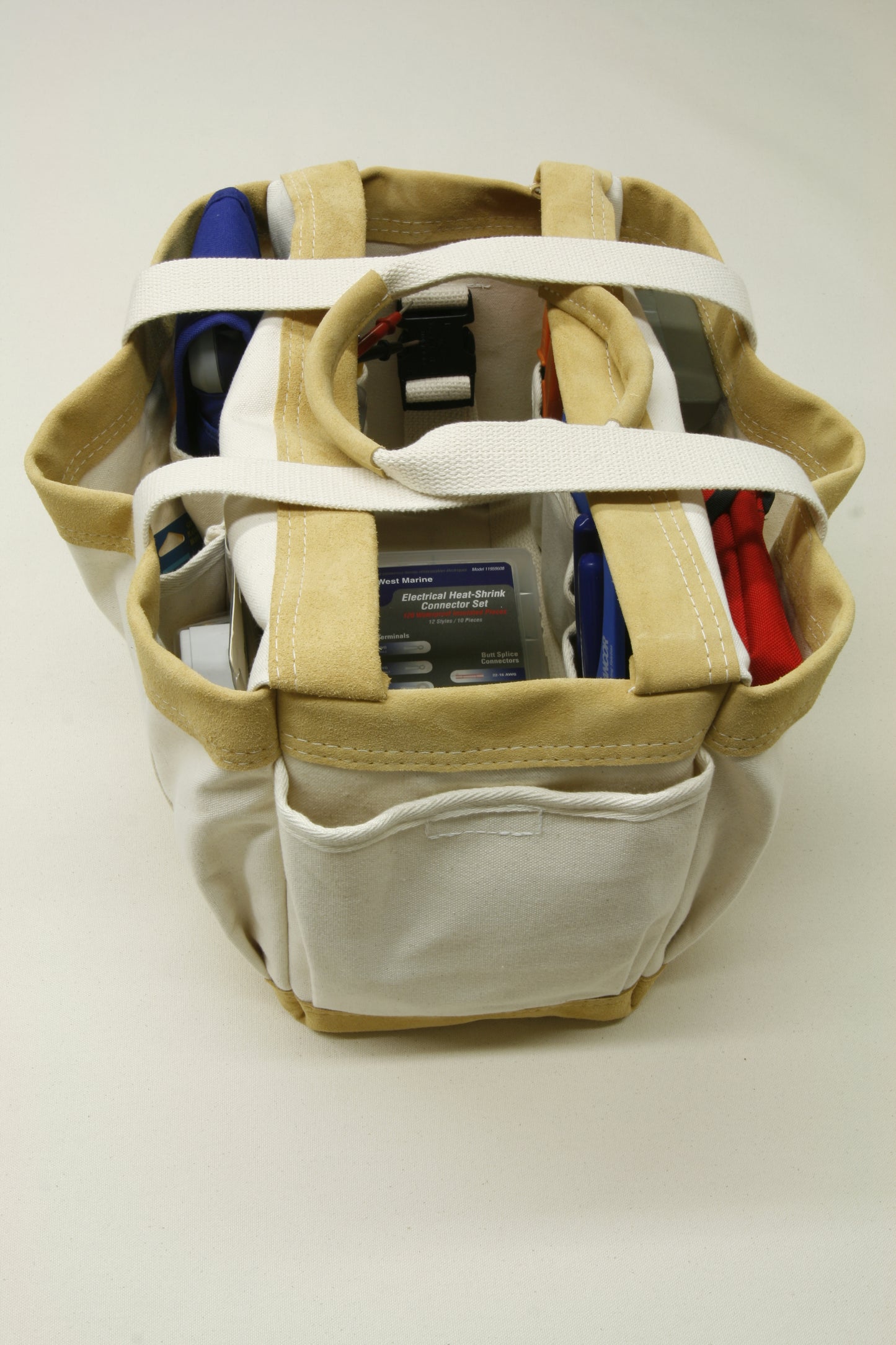 Marine Electrician Heavy Canvas Tool Bag with Leather Bottom & Shoulder Strap CSR Style
