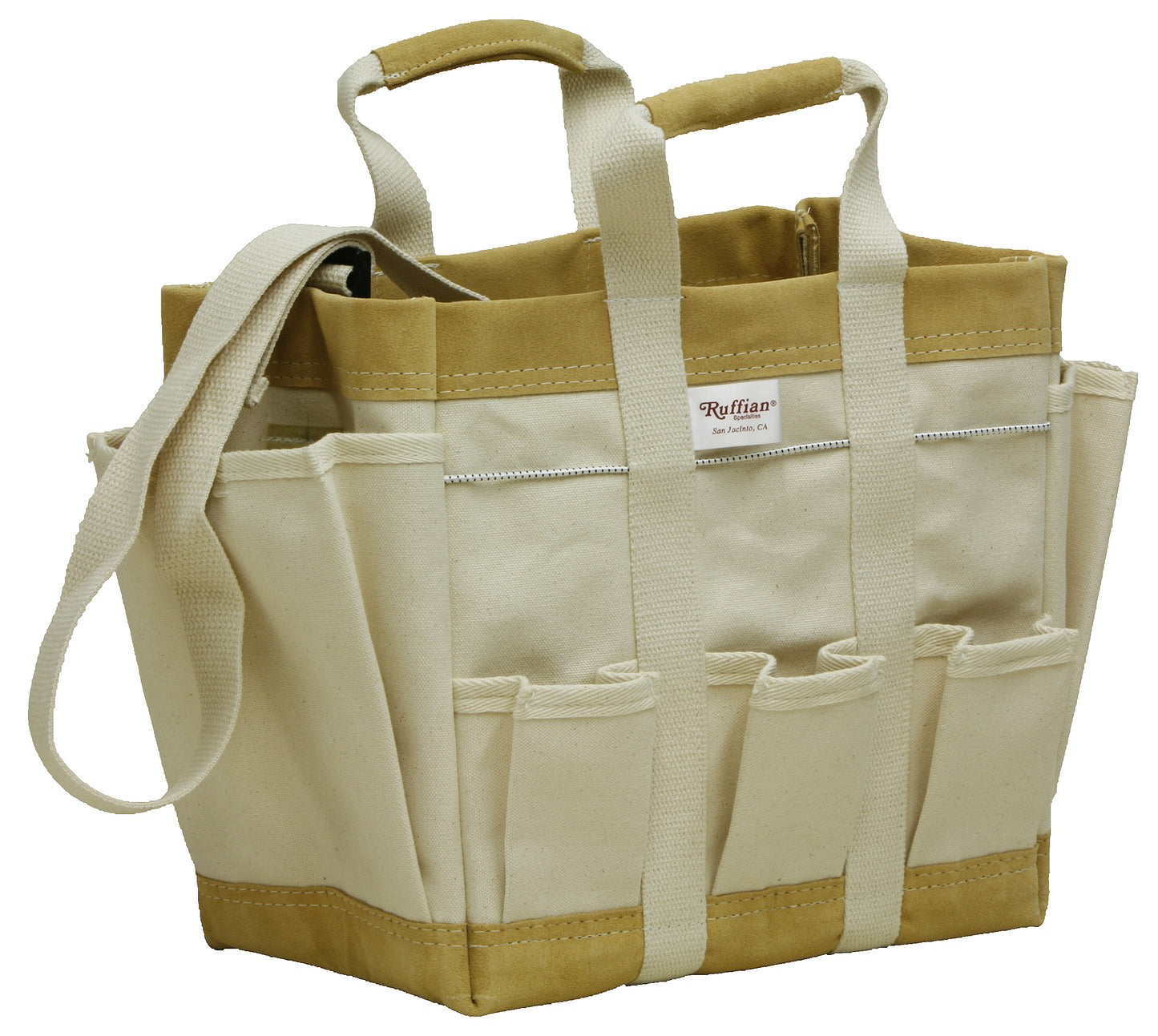Heavy Canvas Tool Bag with 4 Inch Pockets and Shoulder Strap - Ruffian Original