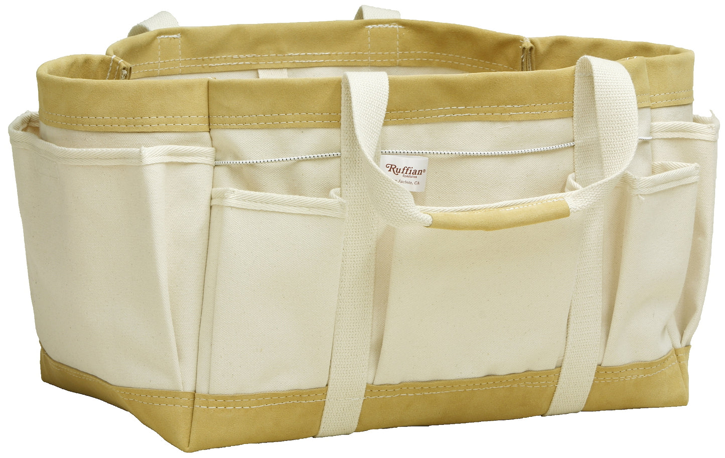 Heavy Canvas Tool Bag with Leather Bottom & Shoulder Strap Extra Large